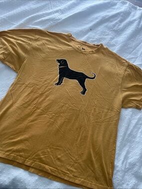 The Black Dog Mustard Yellow Tee with Black Dog Logo